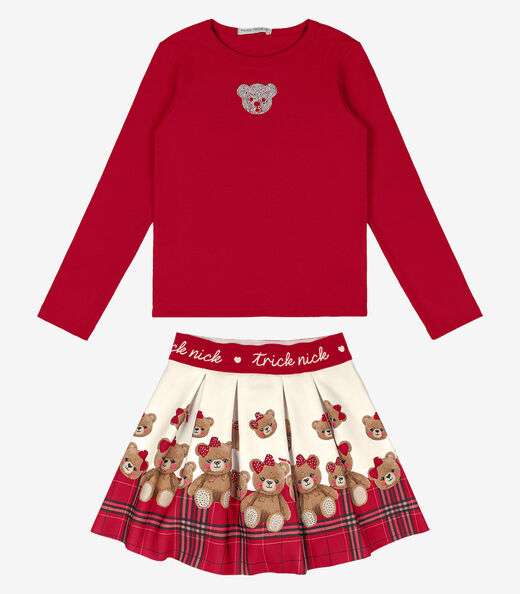 Conjunto de Blusa Com Saia Trick Nick Vermelho