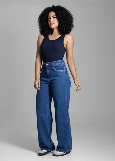 Calça Jeans Sawary Wide Leg Petit - 282884