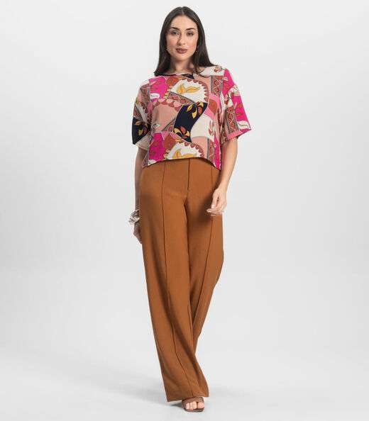 Blusa Feminina Estampada Infinita Cor Rosa