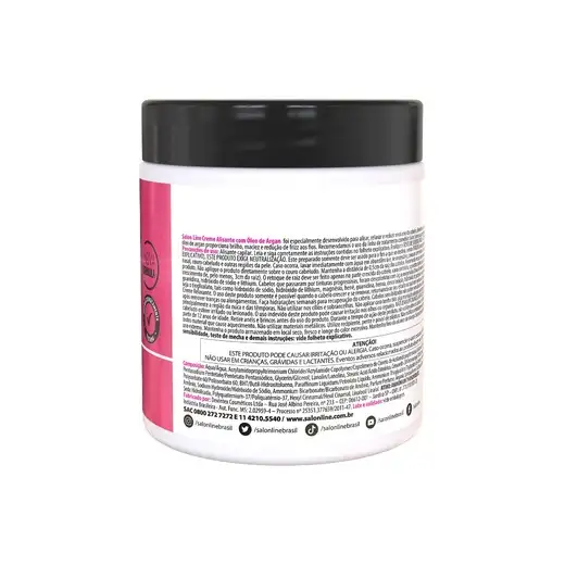 Creme Alisante Salon Line Óleo De Argan Forte 500g