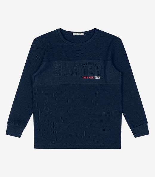 Camiseta Infantil Manga Longa Trick Nick Azul