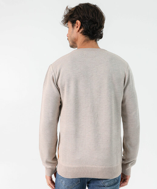 Suéter Masculino Tricô Estampa Argyle Marisa Areia