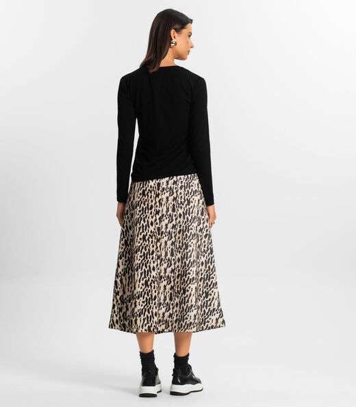 Saia Midi Feminina Rovitex Bege