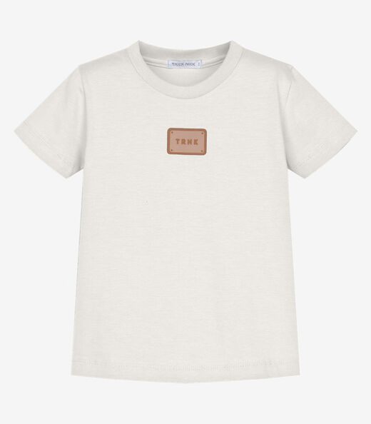 Conjunto Camiseta Cotton Com Bermuda Trick Nick Bege