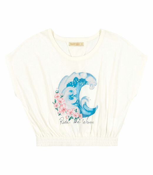 Blusa Infantil Feminina Ondas Trick Nick Bege