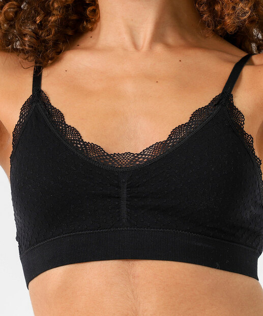 Sutiã Top Bojo Removível Textura Marisa Preto