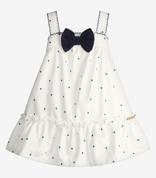 Image_Vestido Infantil Malha Tech Poá Trick Nick Bege