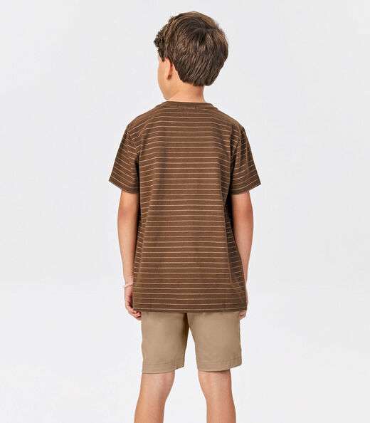 Conjunto Infantil Camiseta Com Bermuda Trick Nick Marrom
