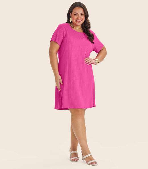Vestido Feminino Plus Size Secret Glam Rosa