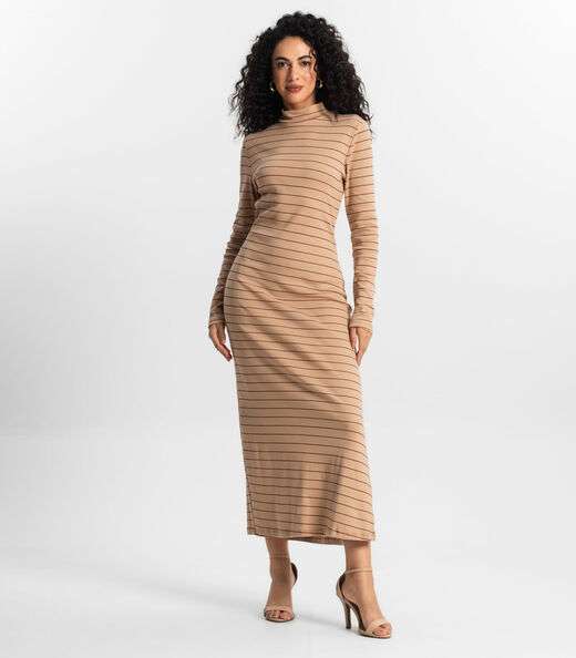 Image_Vestido Midi Feminino Rovitex Marrom