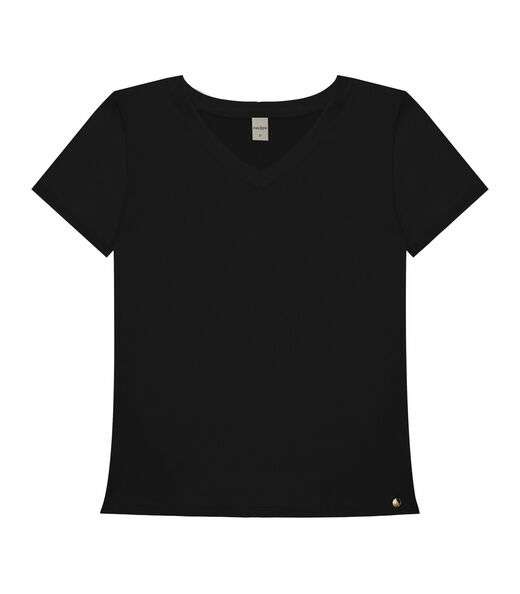Blusa Feminina Malha Delicate Básica Rovitex Preto