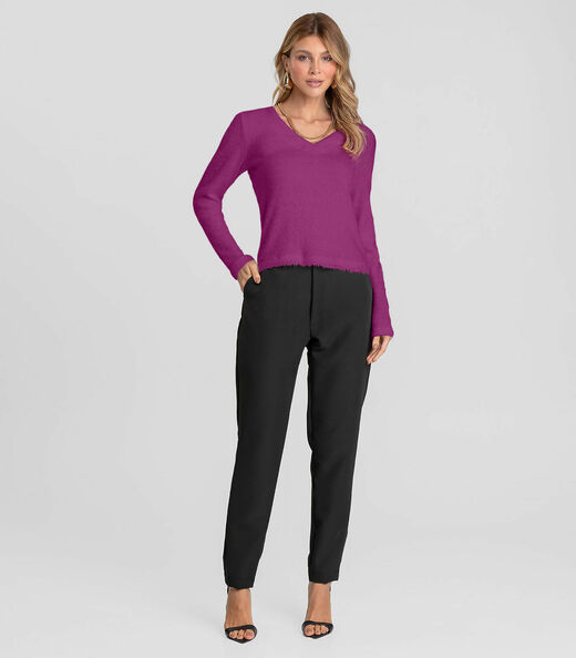 Blusa Feminina Manga Longa Dianna Roxo