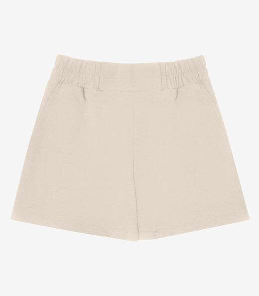 Shorts Feminino Plus Size Secret Glam Bege