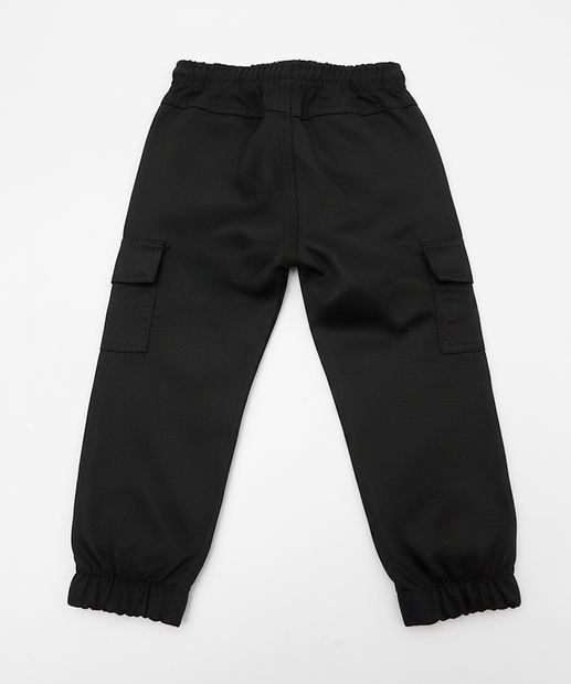 Calça Infantil Jogger Cargo Moletom Marisa Tam 1 a 3 Preta