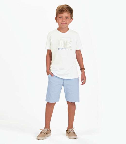 Conjunto Camiseta com Bermuda Menino Trick Nick Branco
