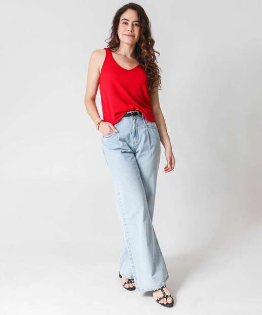 Blusa Regata Feminina Évora Textura Marisa Vermelho