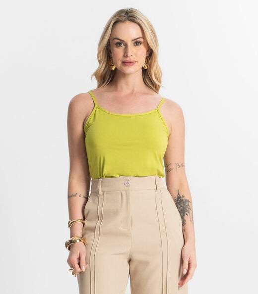 Image_Blusa Feminina de Alças Básica Rovitex Verde