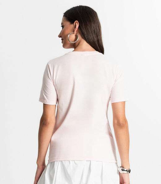 Camiseta Feminina Em Meia Malha Rovitex Rosa