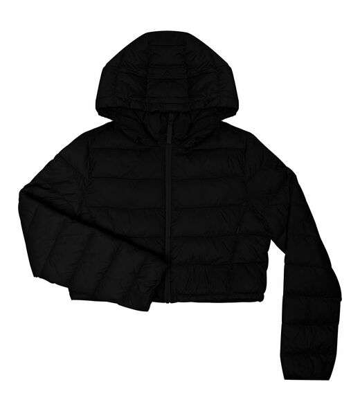 Jaqueta Puffer Juvenil Feminina Com Capuz Minty Preto