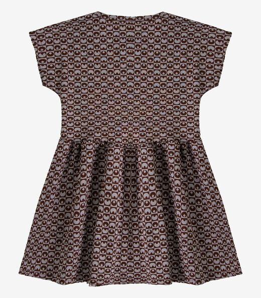 Vestido Infantil Feminino Jacquard Vegas Select Marrom