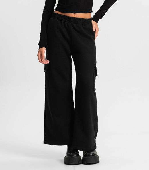 Calça Wide Leg Juvenil Minty Preto