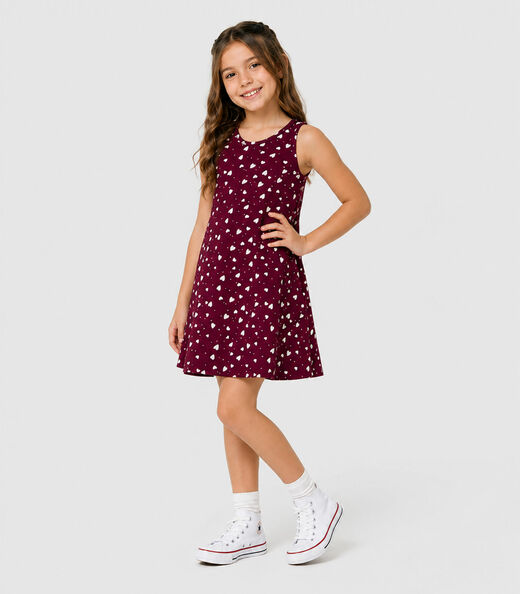 Vestido Infantil Feminino Estampado Select Vermelho