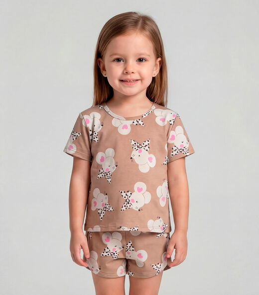 Image_Conjunto Infantil Blusa e Shorts Select Marrom