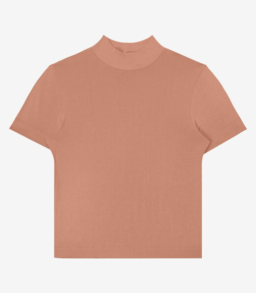 Blusa Feminina Gola Alta ViscoTrico Básica Endless Marrom