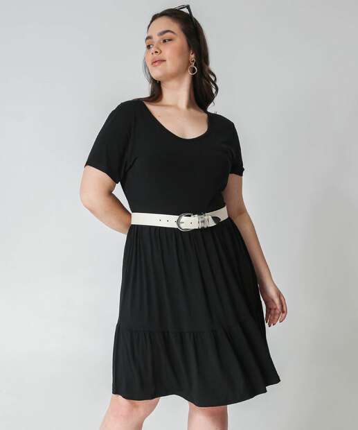 Image_Vestido Plus Size Feminino Babado Marisa Preto