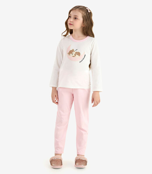 Pijama Meia Malha Ribana 2x1 Rovi Kids Bege