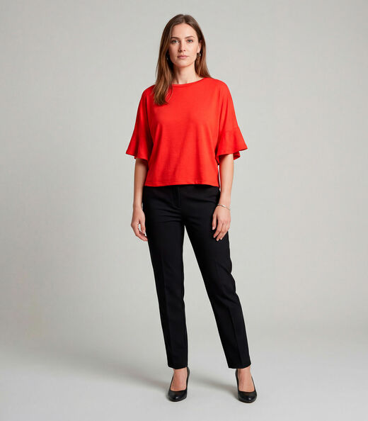 Image_Blusa Feminina em Visco Tricot Infinita Cor Laranja