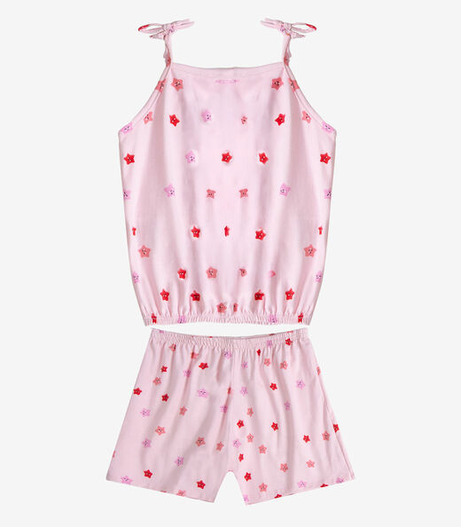 Conjunto Infantil Blusa de Alça e Short Select Rosa