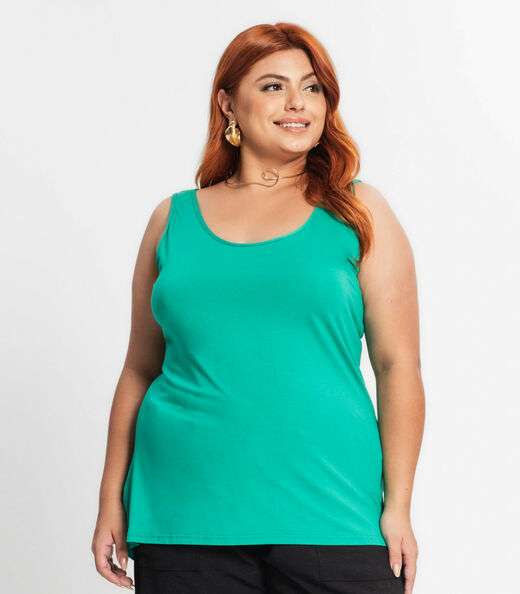 Regata Feminina Plus Size Secret Glam Verde