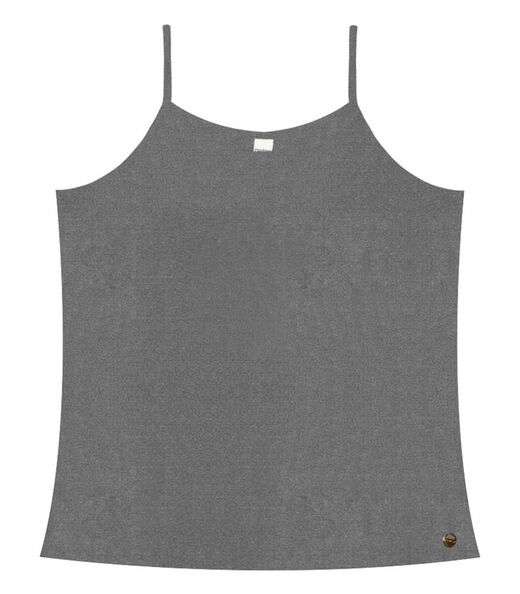 Blusa de Alça Feminina Viscotorcion Básica Rovitex Cinza