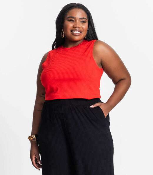 Image_Regata Plus Size Em Ribana Canelada Secret Glam Laranja