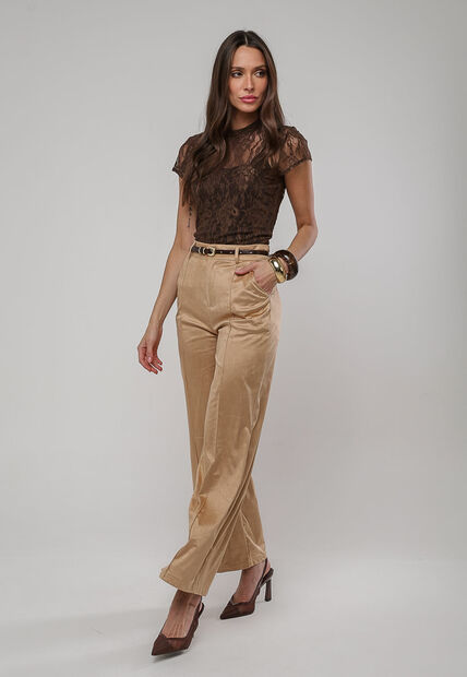 Image_Calça Suede Wide Leg Com Recorte Bege Salvatore
