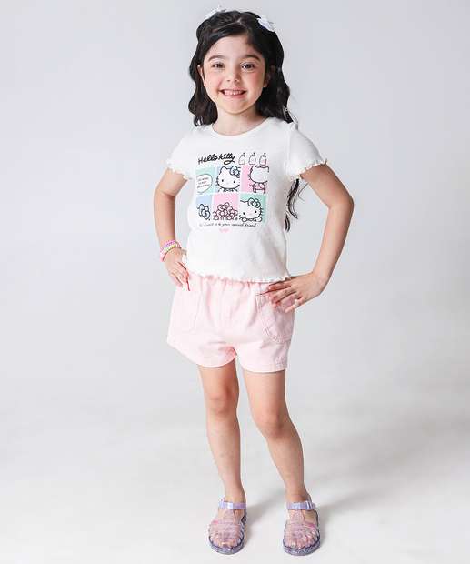 Image_Short Infantil Sarja Clochard Bolsos Tam 4 a 10 Rosa