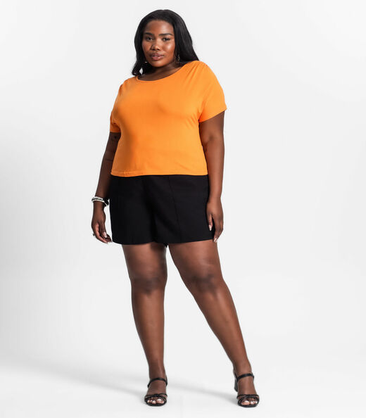 Blusa Lisa Plus Infinita Cor Laranja