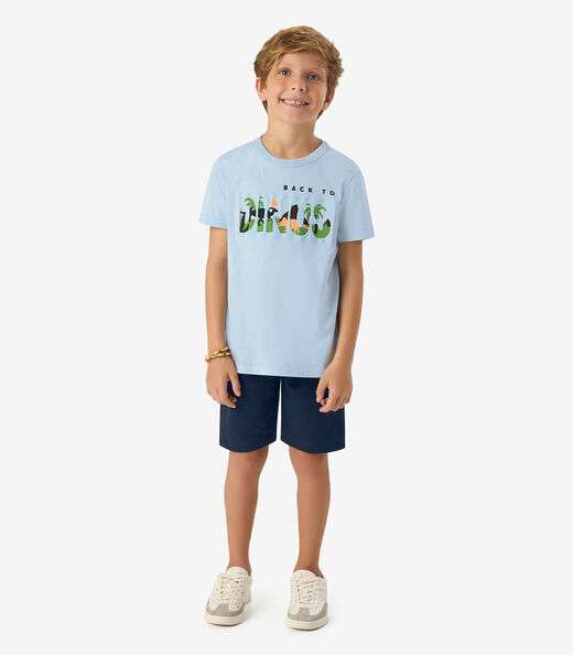 Conjunto Infantil Camiseta com Bermuda Rovi Kids Azul