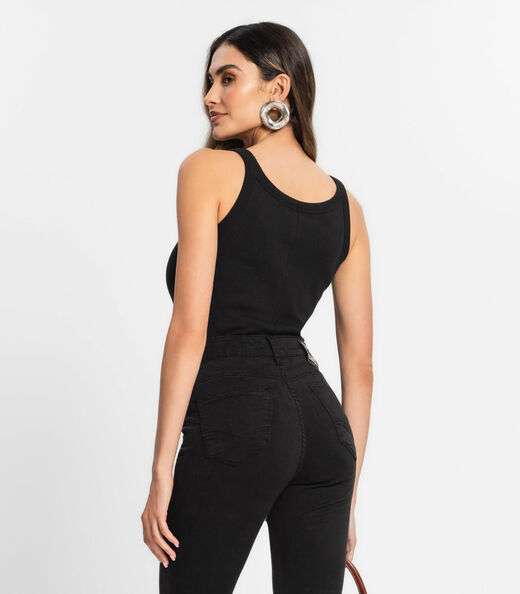 Regata Feminina Em Ribana Rovitex Preto