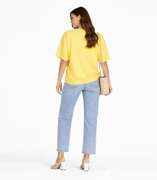Blusa Feminina Com Mangas Amplas Infinita Cor Amarelo