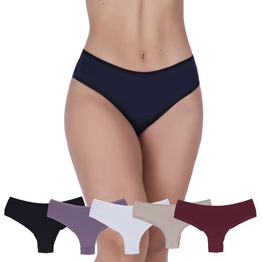 Image_Kit 5 Calcinhas Ternura Microfibra Fio Duplo Concept Lingerie Multicolorido