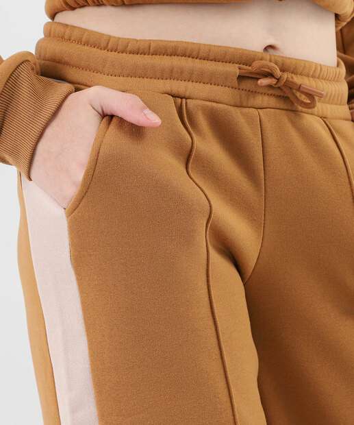 Calça Juvenil Wide Leg Moletom Marisa Tam 10 a 16 Marrom