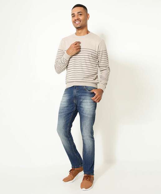 Calça Masculina Jeans Slim Bolsos MR