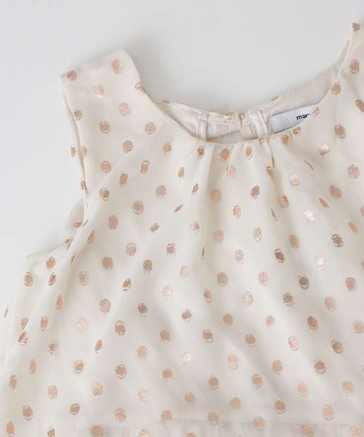 Vestido Infantil Estampa Poá Foil Marisa Tam 4 a 10