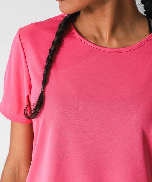 Blusa Feminina Fitness Vazado Marisa Rosa