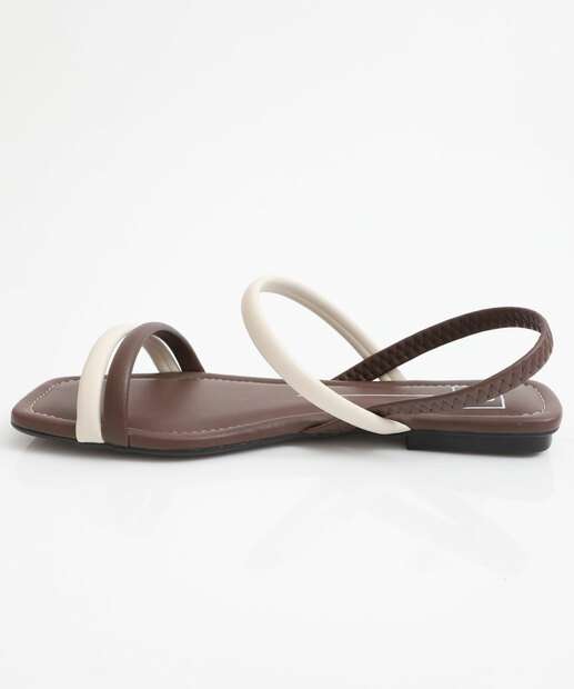 Sandália Feminina Rasteira Moleca Marrom