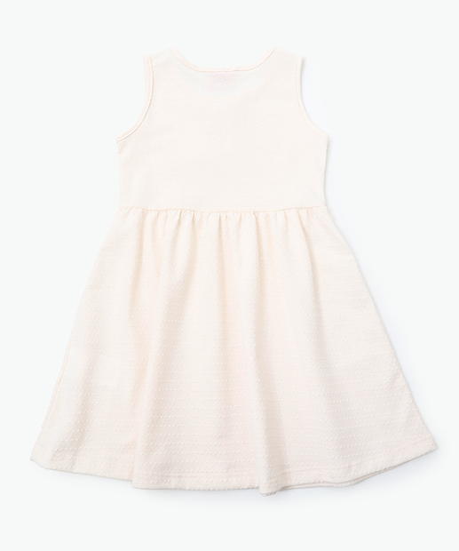 Vestido Infantil Textura Laços Marisa Tam 1 a 3 Off White