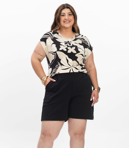 Image_Shorts Feminino Plus Size Secret Glam Preto