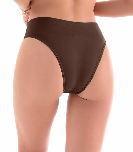 Calcinha Tanga Cós Largo sem Costura Zee Rucci Marrom